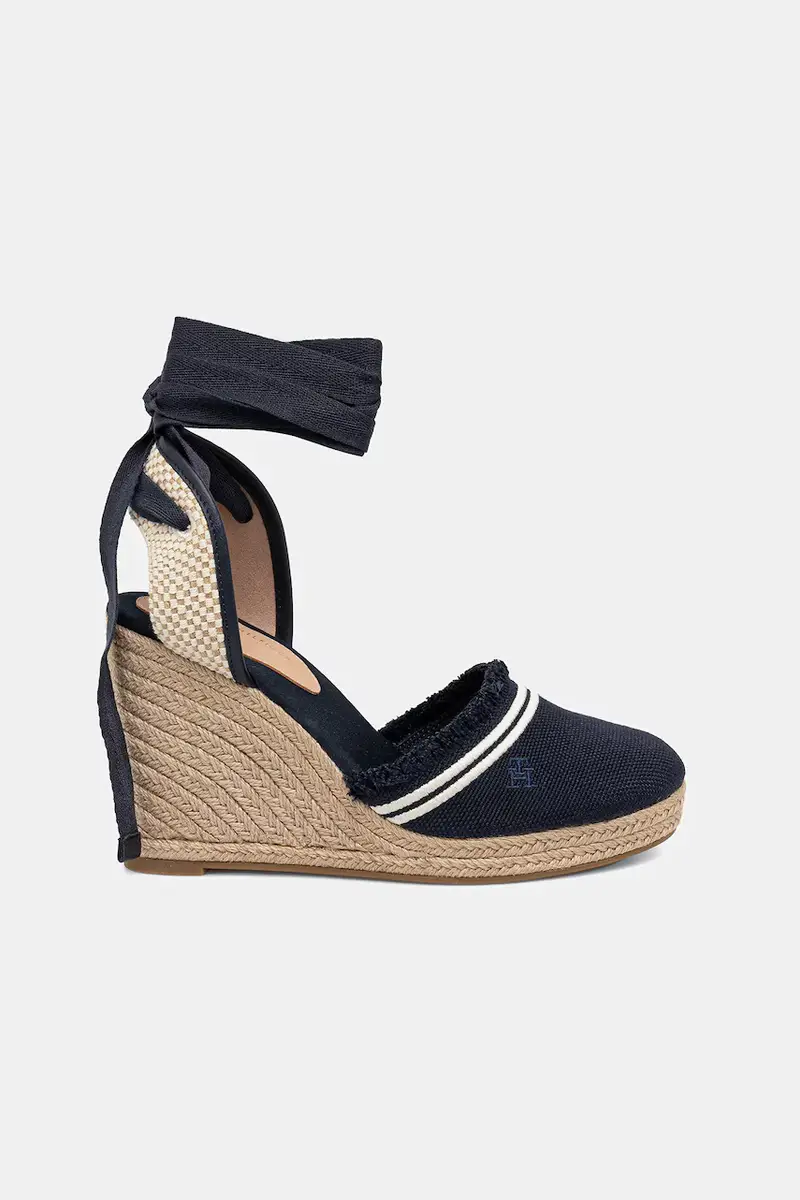 espadrillas FRINGE CANVAS HIGH WEDGE colore blu navy FW0FW08878 miniatura 2