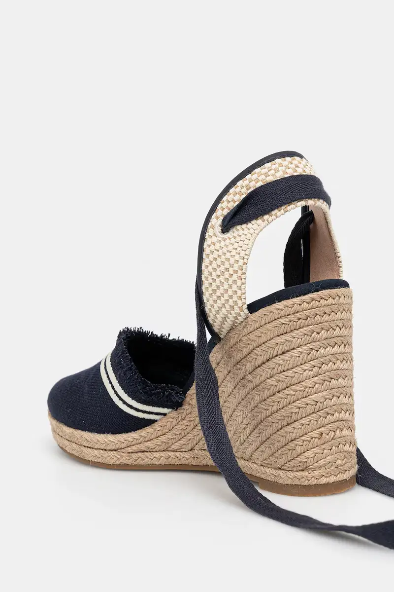 espadrillas FRINGE CANVAS HIGH WEDGE colore blu navy FW0FW08878 miniatura 3