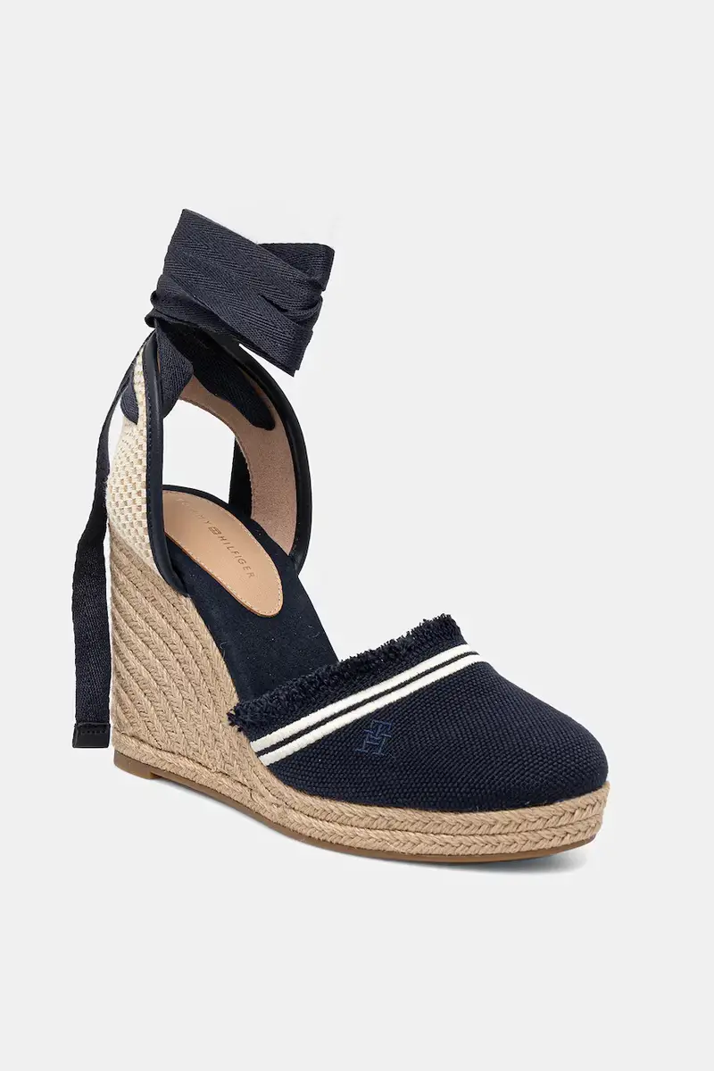 espadrillas FRINGE CANVAS HIGH WEDGE colore blu navy FW0FW08878