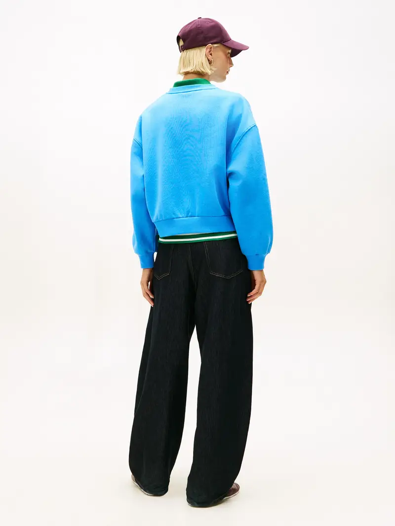 Felpa azzurro / bianco miniatura 3