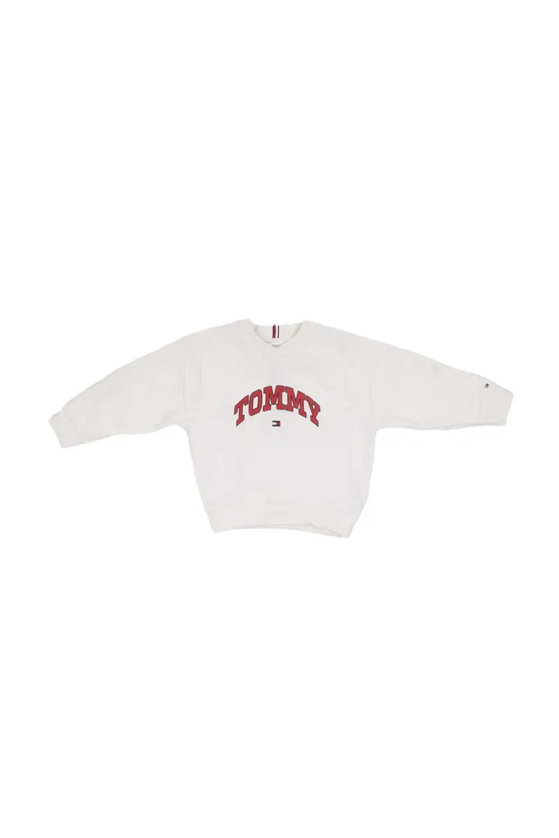 Felpa Bambino TOMMY HILFIGER Ivory Varsity raised print