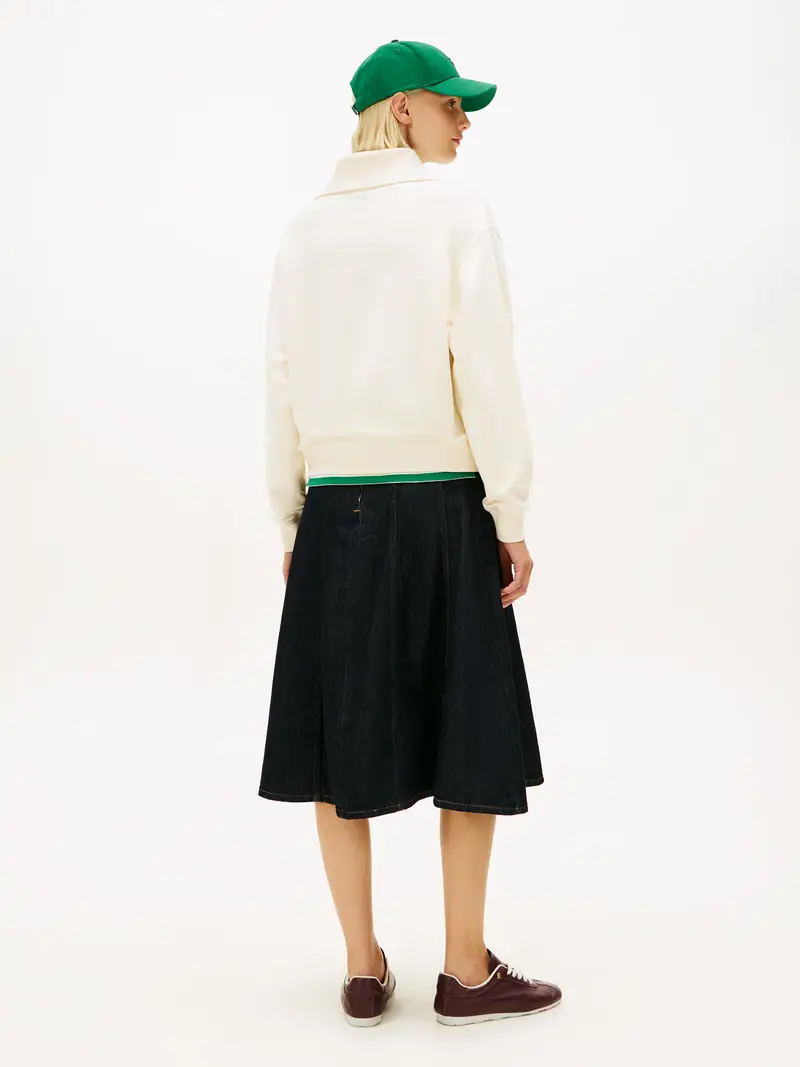 Felpa beige chiaro / verde miniatura 3