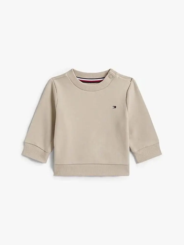 felpa beige neonato mini logo