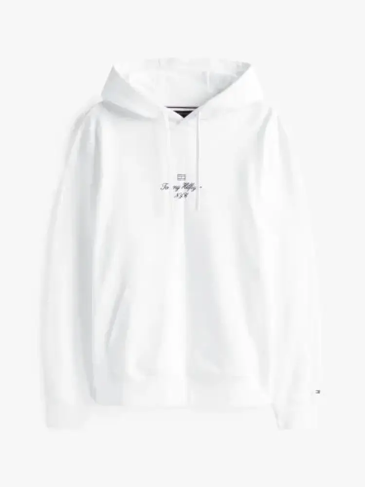 felpa bianca uomo in cotone con cappuccio logo lettering sul davanti