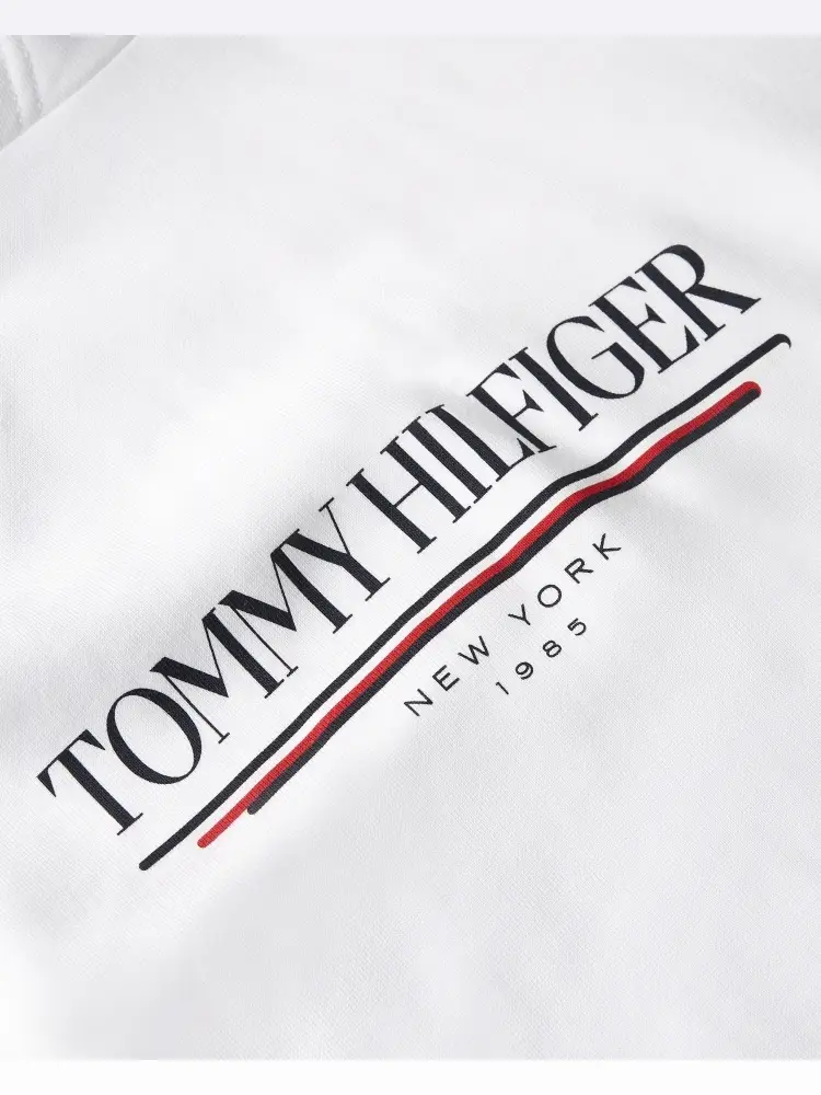 felpa bianca uomo in cotone con cappuccio maxi logo sul davanti miniatura 3