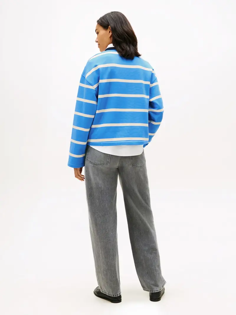 Felpa blu cielo / bianco miniatura 3