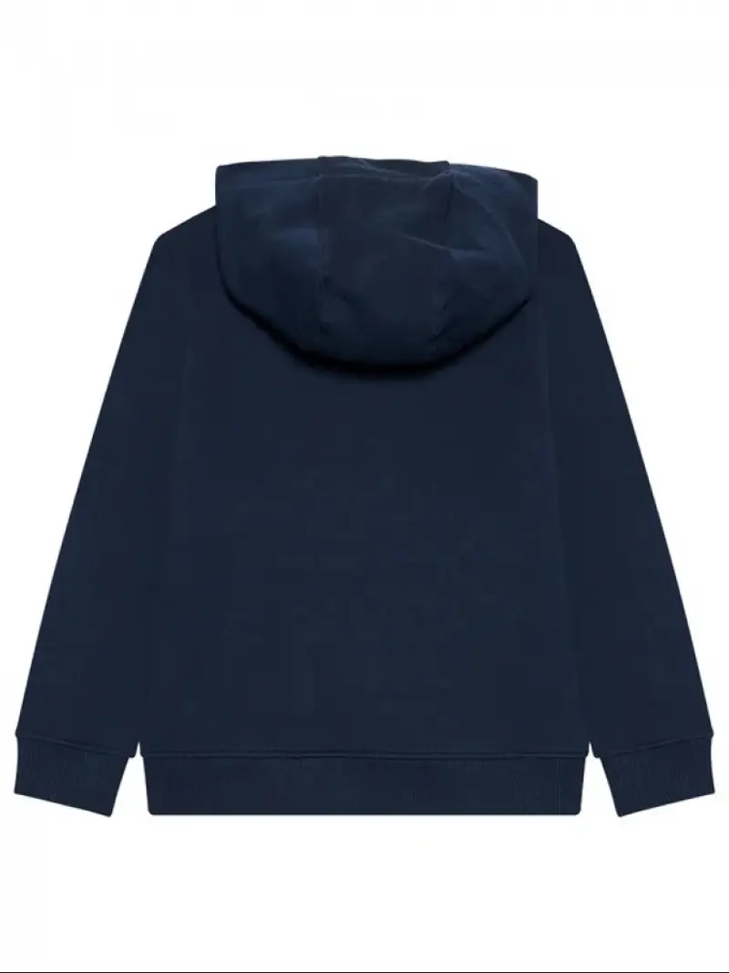 Tommy Hilfiger felpa blu navy bambino con cappuccio logo ricamato sul petto miniatura 2