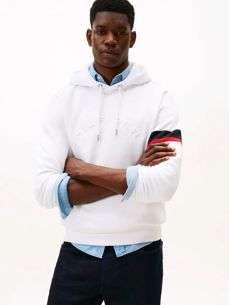 Felpa blu notte / rosso / bianco miniatura 2