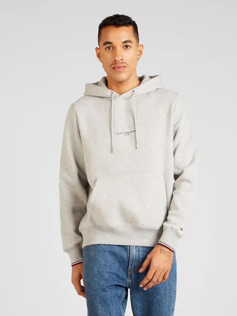 Felpa blu scuro / grigio sfumato / rosso / bianco miniatura 2