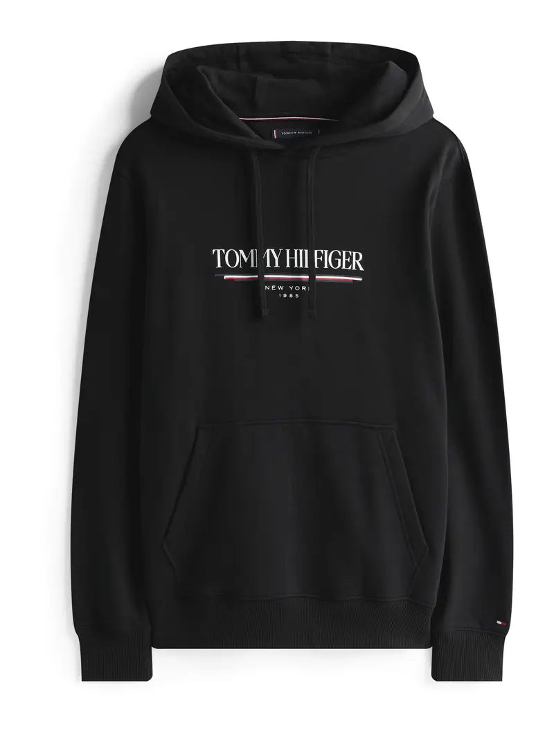 TOMMY HILFIGER Felpa 'Brand Love'  navy / rosso fuoco / nero / bianco