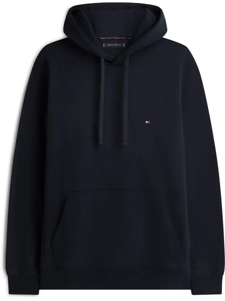 felpa con cappuccio in cotone nero con logo essential