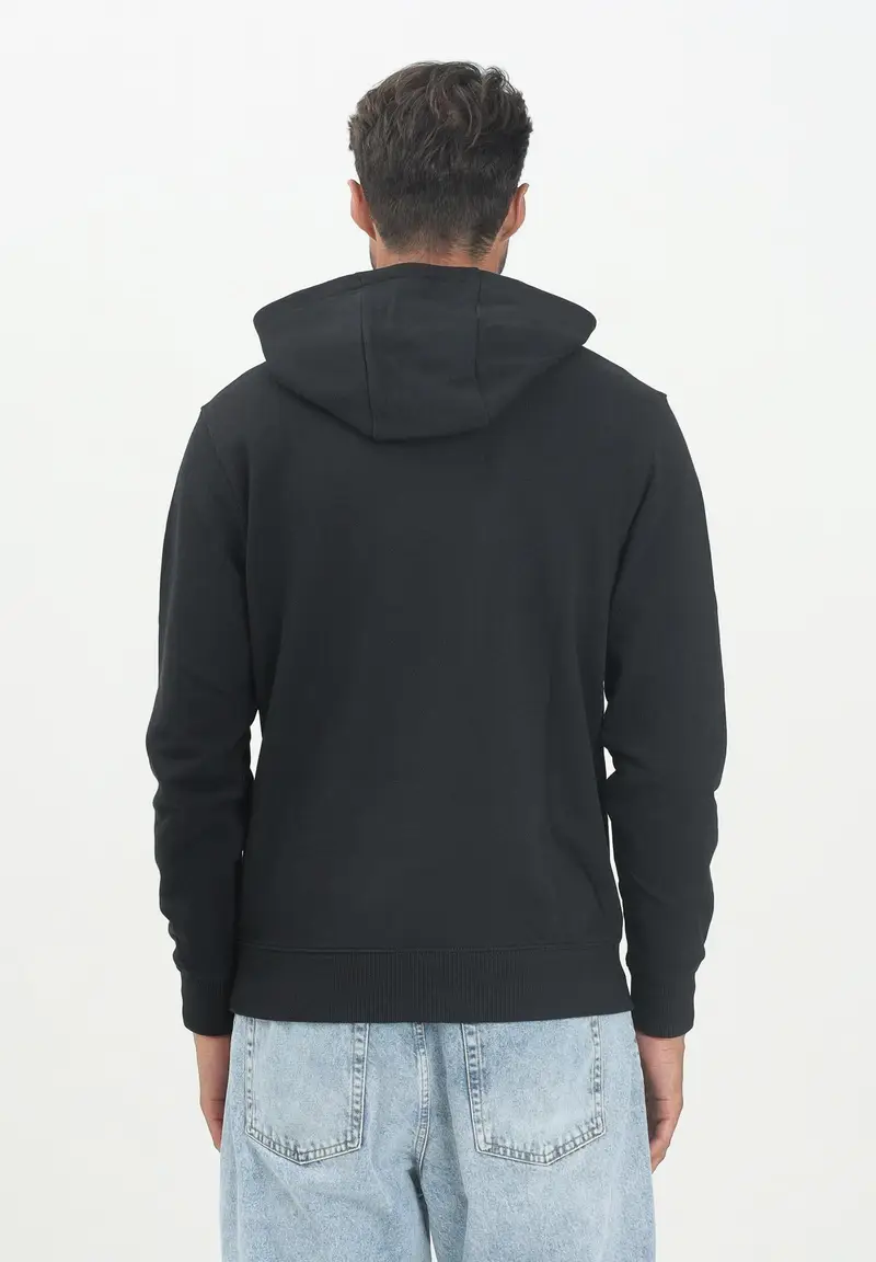 TOMMY HILFIGER Felpa con cappuccio nera da uomo rifinita da logo miniatura 2