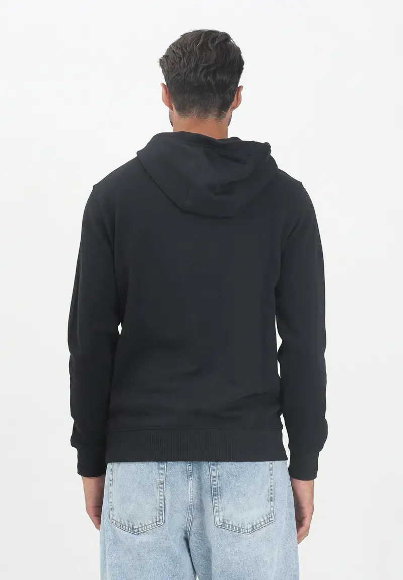 TOMMY HILFIGER Felpa con cappuccio nera da uomo rifinita da stampa logo miniatura 2