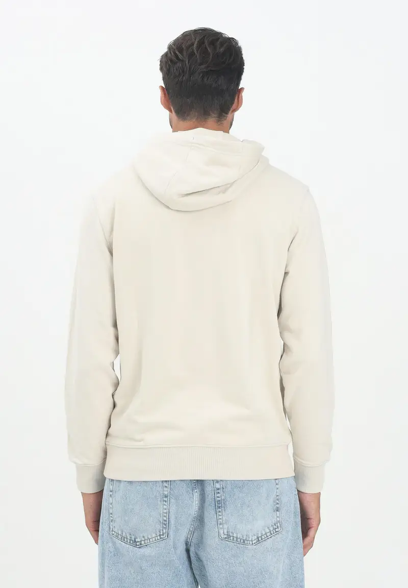 TOMMY HILFIGER Felpa con cappuccio panna da uomo rifinita da logo miniatura 2