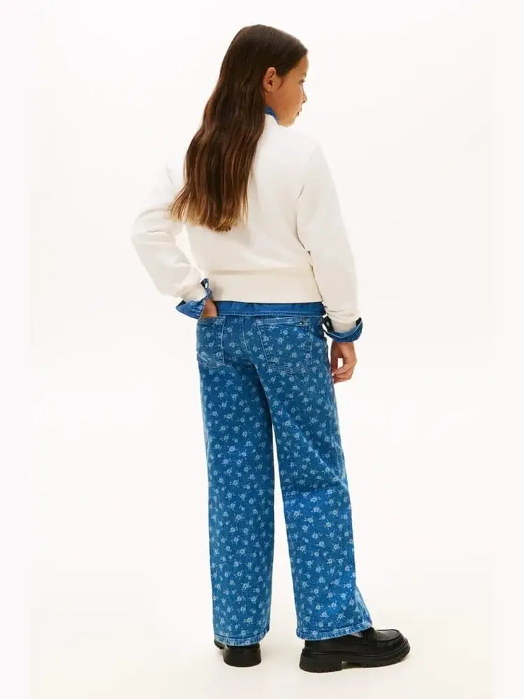 felpa crema bambina logo sul davanti miniatura 2