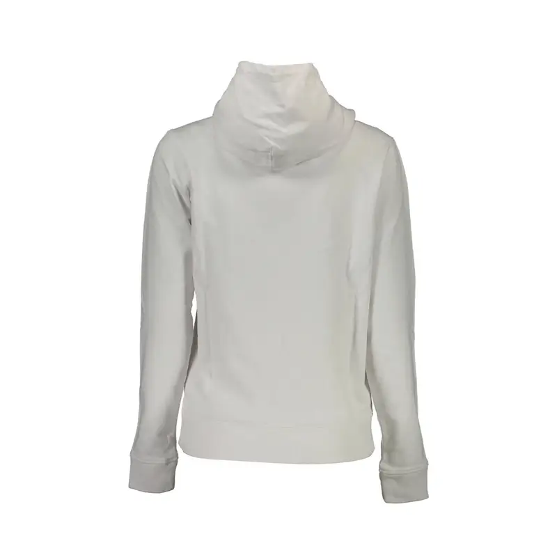 Felpa Donna Bianca Cappuccio Stampa Ricamo Logo Bianco miniatura 2