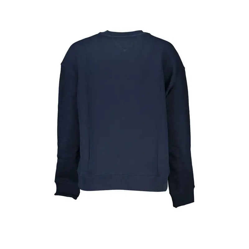 Felpa Donna Blu Girocollo Felpata Ricamo Logo miniatura 2