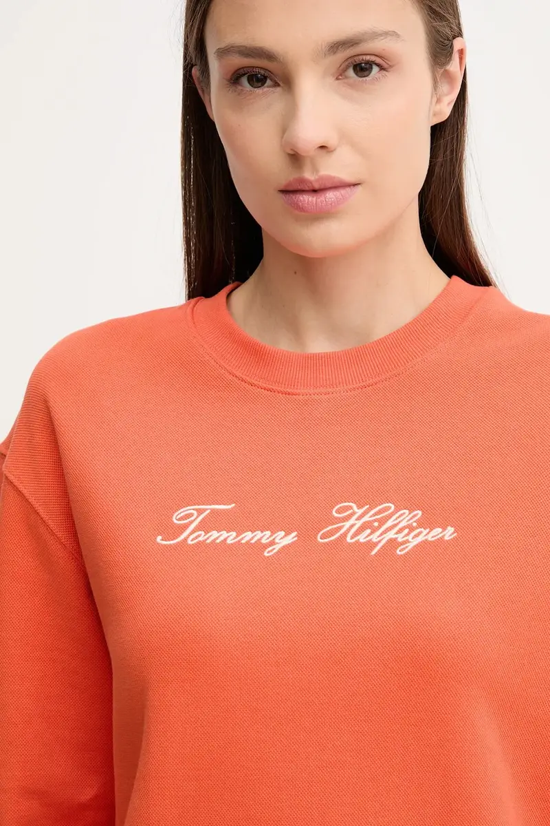 felpa donna colore arancione WW0WW45743 miniatura 3