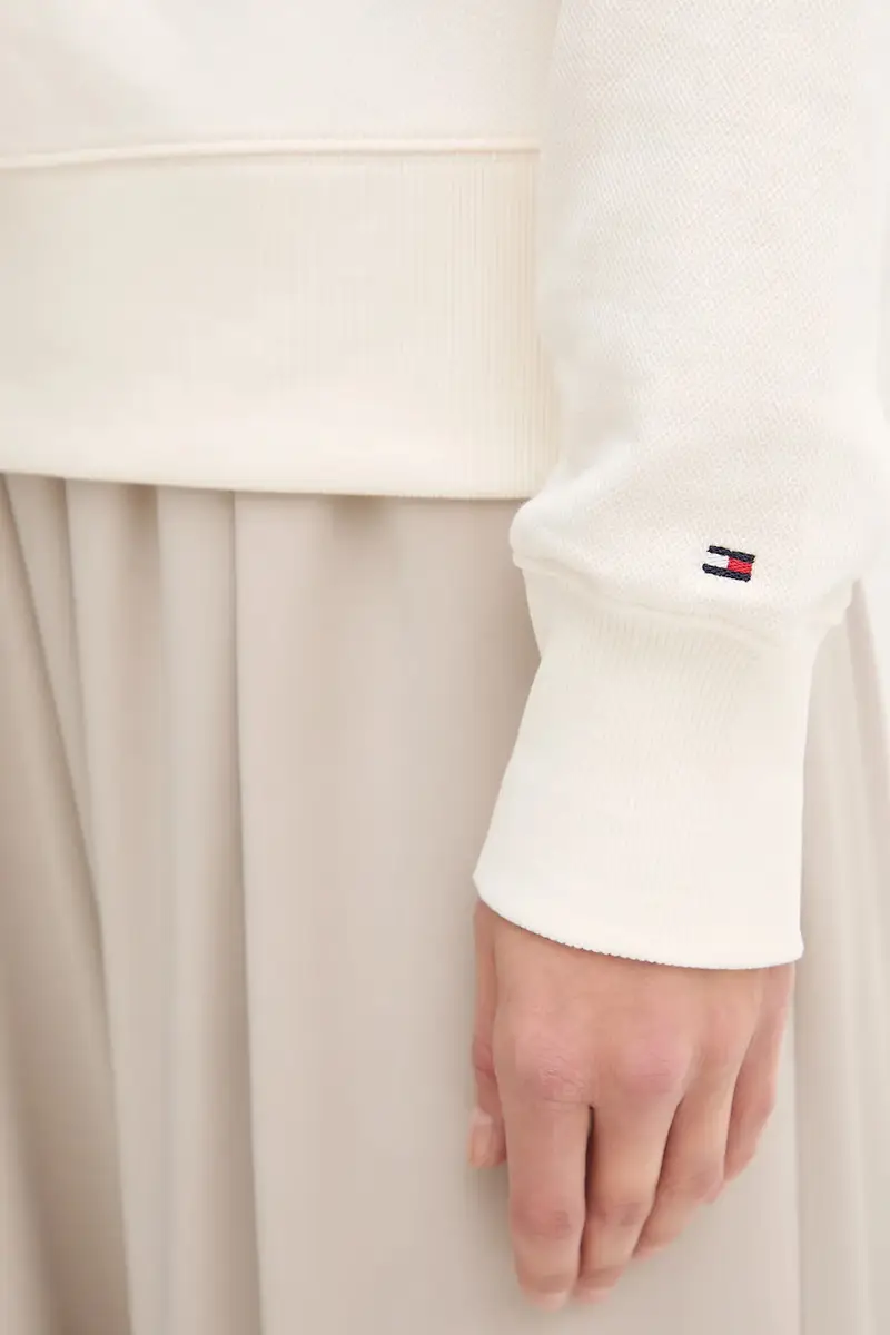 felpa donna colore beige con applicazione WW0WW47159 miniatura 5