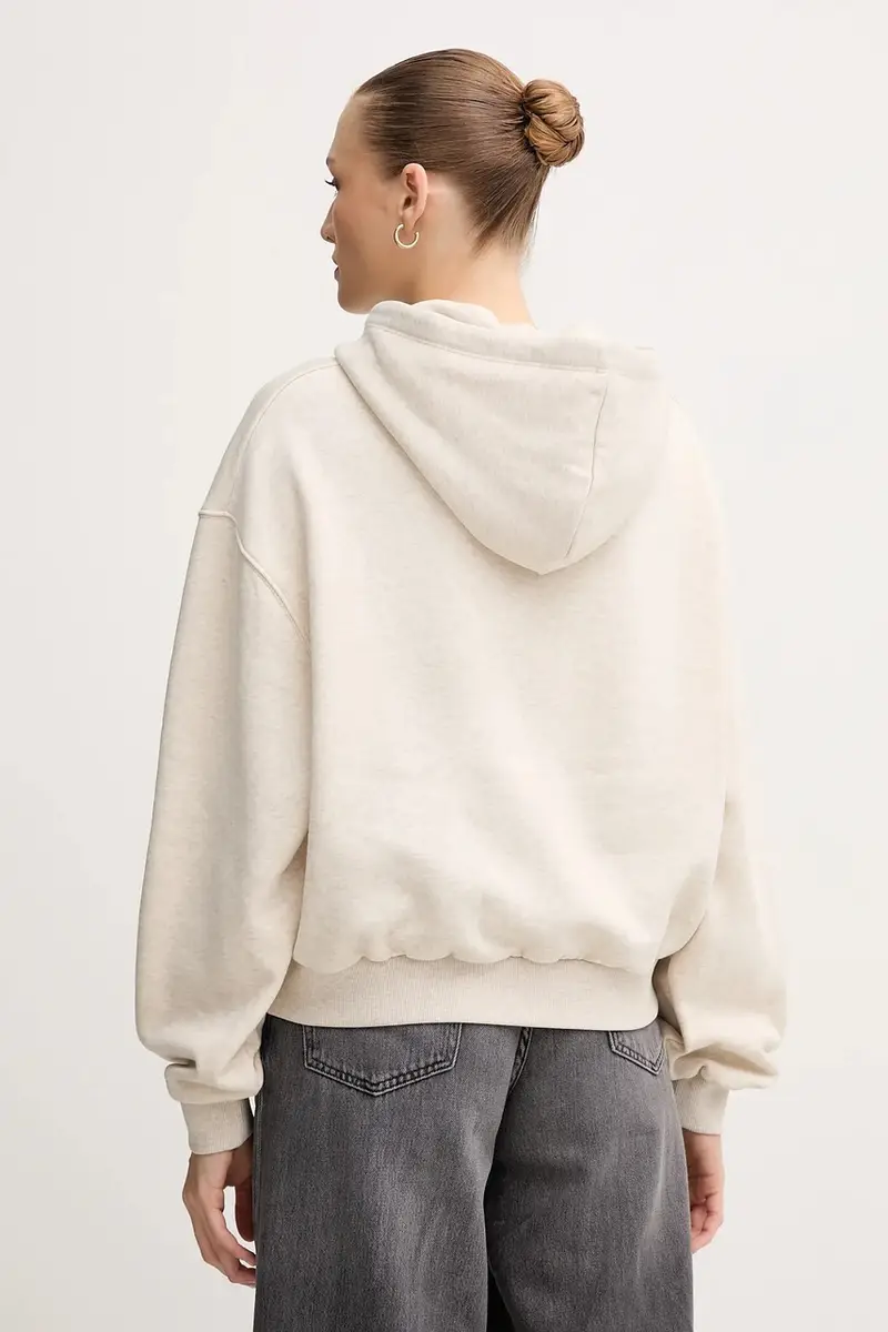 felpa donna colore beige con cappuccio WW0WW47459 miniatura 3