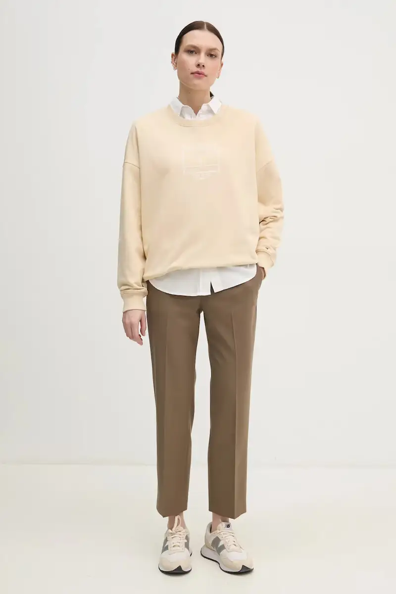 felpa donna colore beige WW0WW44633 miniatura 2