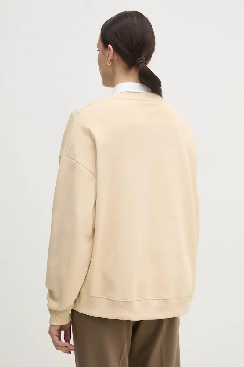 felpa donna colore beige WW0WW44633 miniatura 3