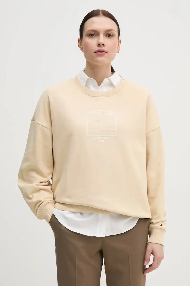 felpa donna colore beige WW0WW44633