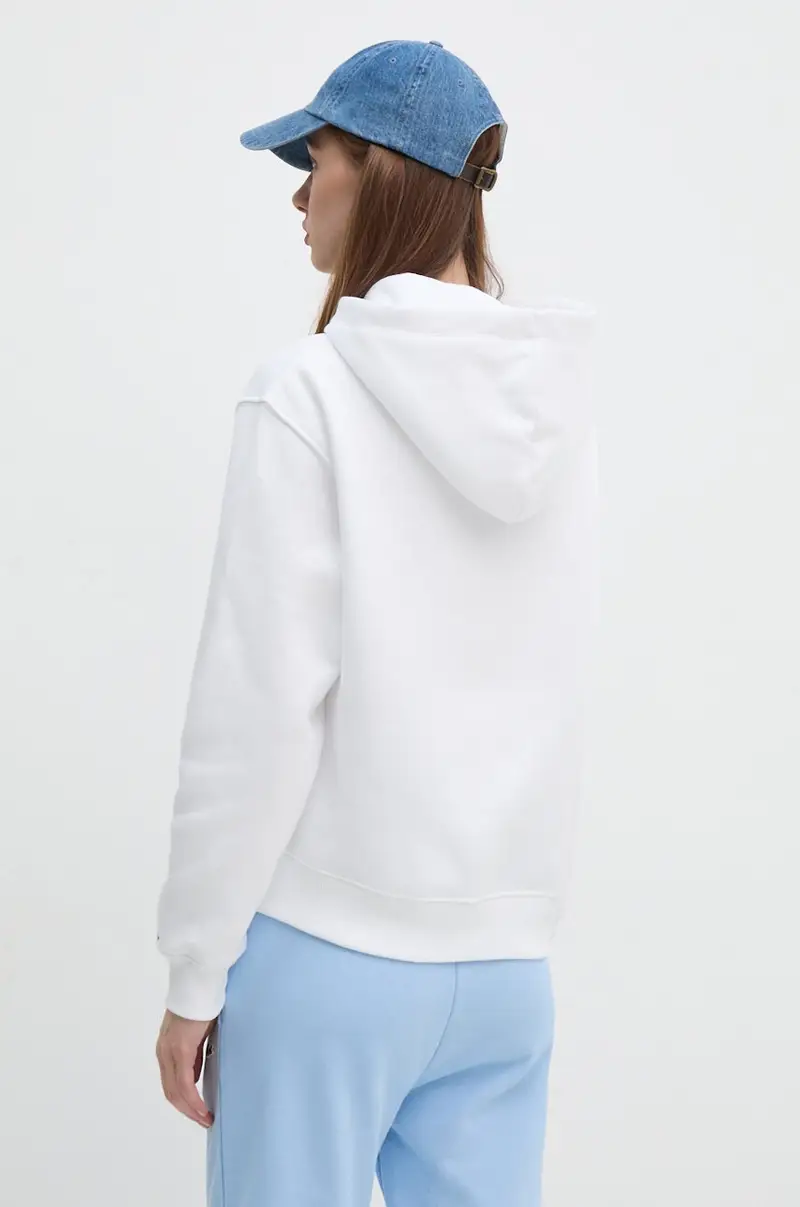 felpa donna colore bianco con cappuccio con applicazione WW0WW43598 miniatura 3