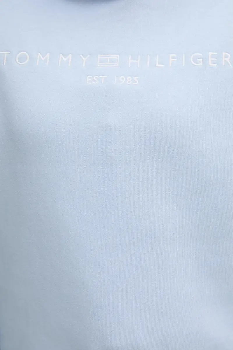 felpa donna colore blu con cappuccio con applicazione WW0WW43598 miniatura 5