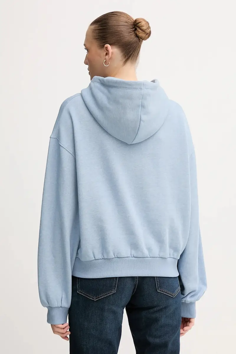 felpa donna colore blu con cappuccio WW0WW47459 miniatura 3