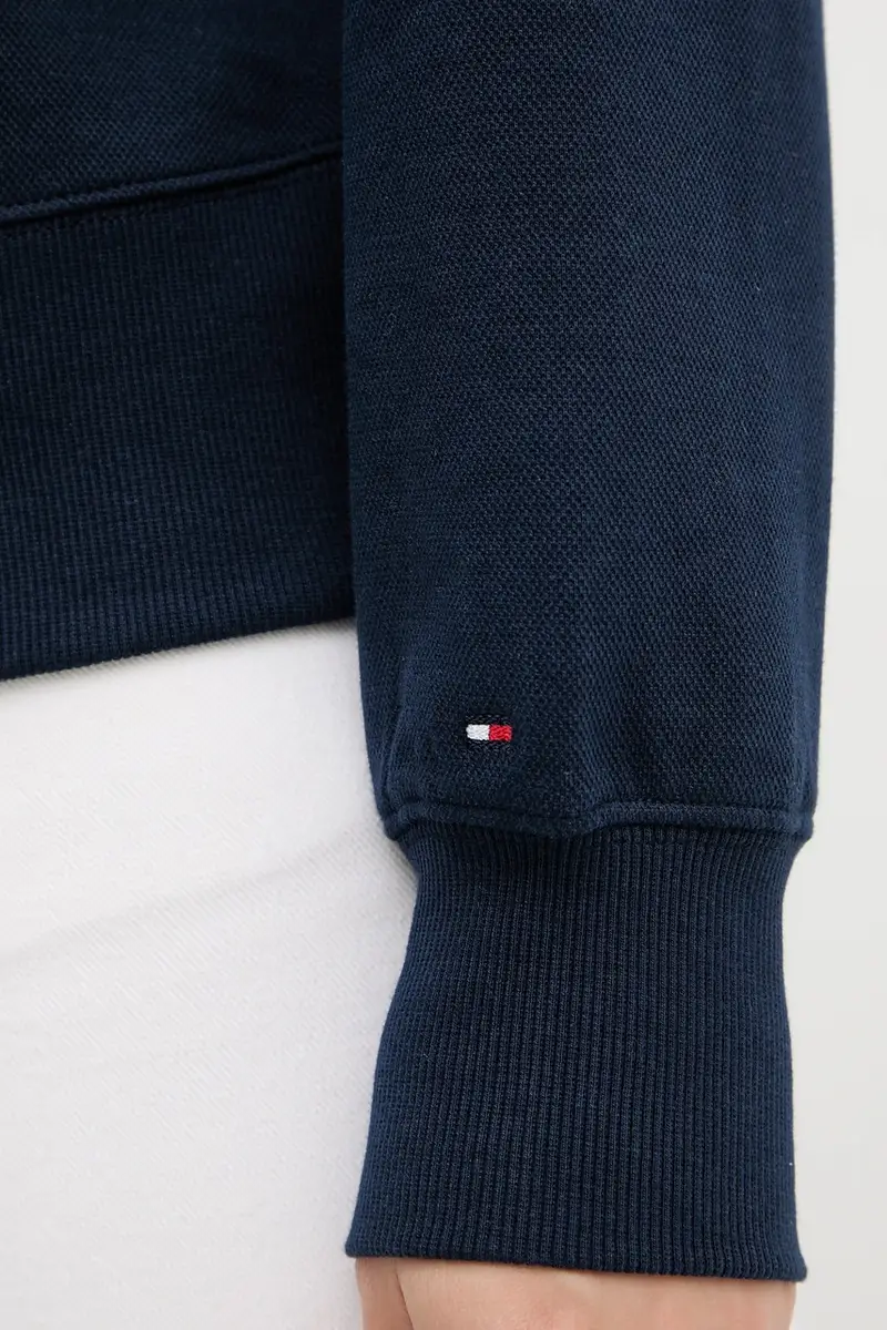 felpa donna colore blu navy con applicazione WW0WW47159 miniatura 5