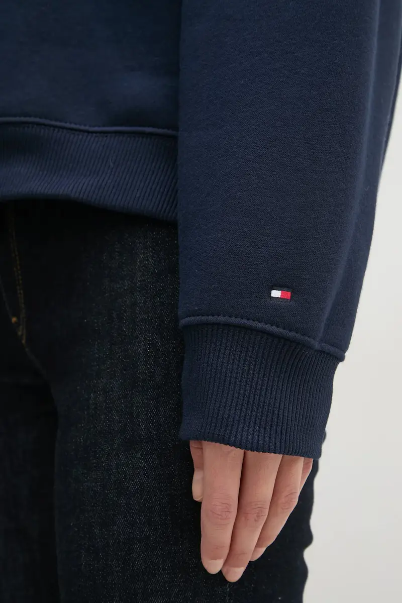 felpa donna colore blu navy con cappuccio con applicazione WW0WW43598 miniatura 5