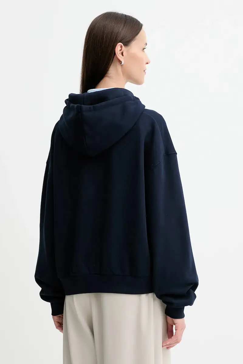 felpa donna colore blu navy con cappuccio WW0WW47459 miniatura 3