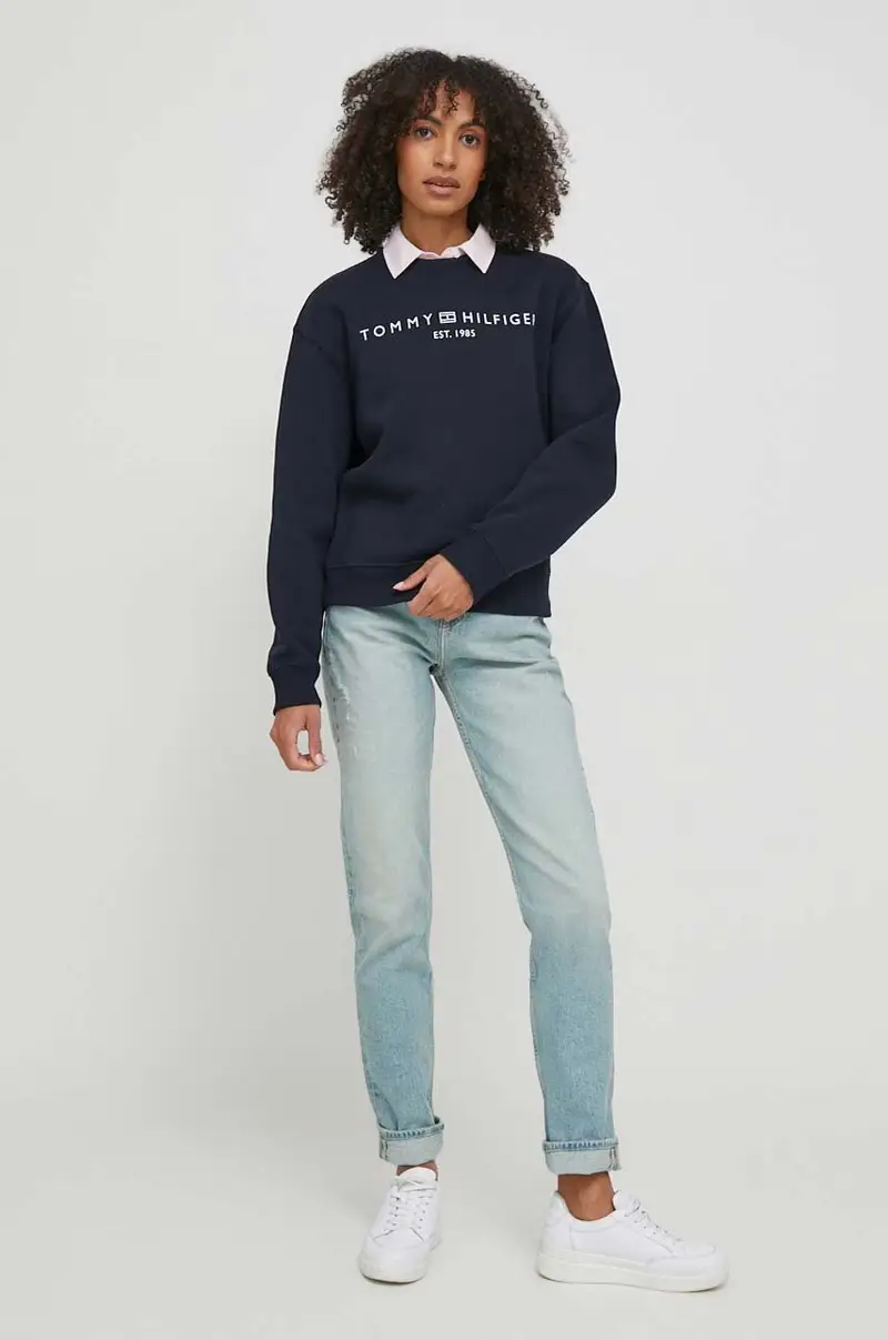 felpa donna colore blu navy WW0WW39791 miniatura 2