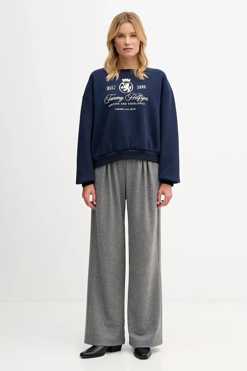 felpa donna colore blu navy WW0WW46128 miniatura 2