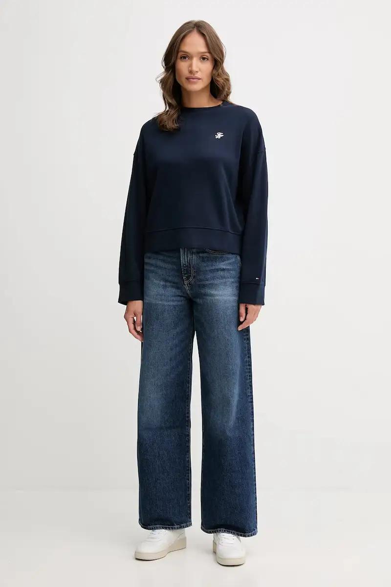 felpa donna colore blu navy WW0WW46152 miniatura 2