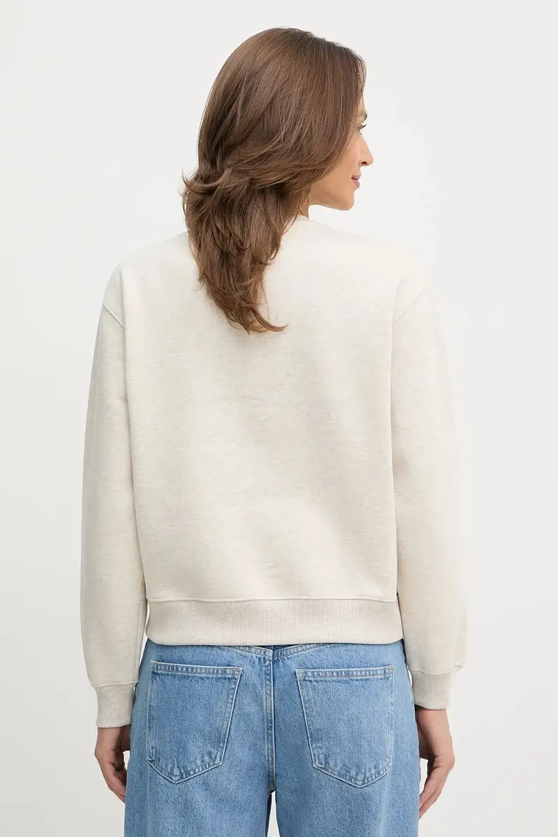 felpa donna colore blu WW0WW39791 Beige miniatura 2