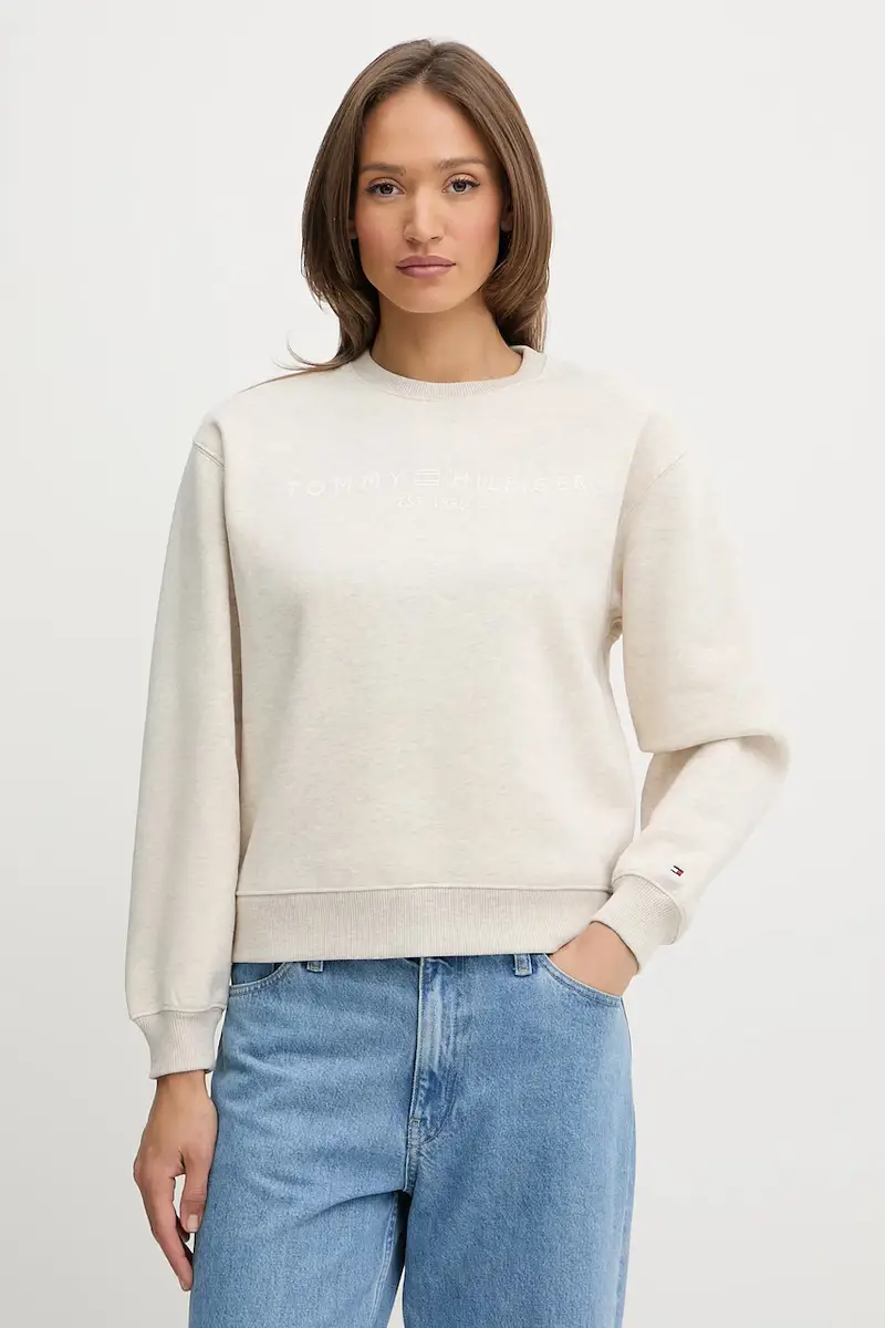 felpa donna colore blu WW0WW39791 Beige