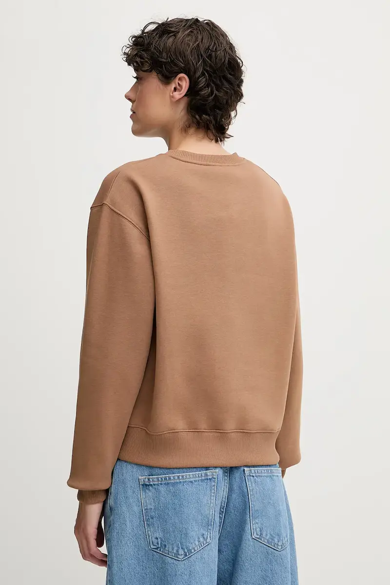 felpa donna colore blu WW0WW39791 Marrone miniatura 2