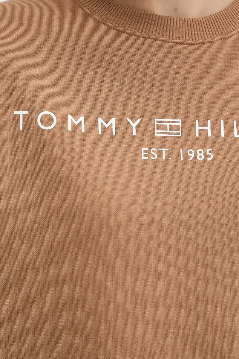 felpa donna colore blu WW0WW39791 Marrone miniatura 4