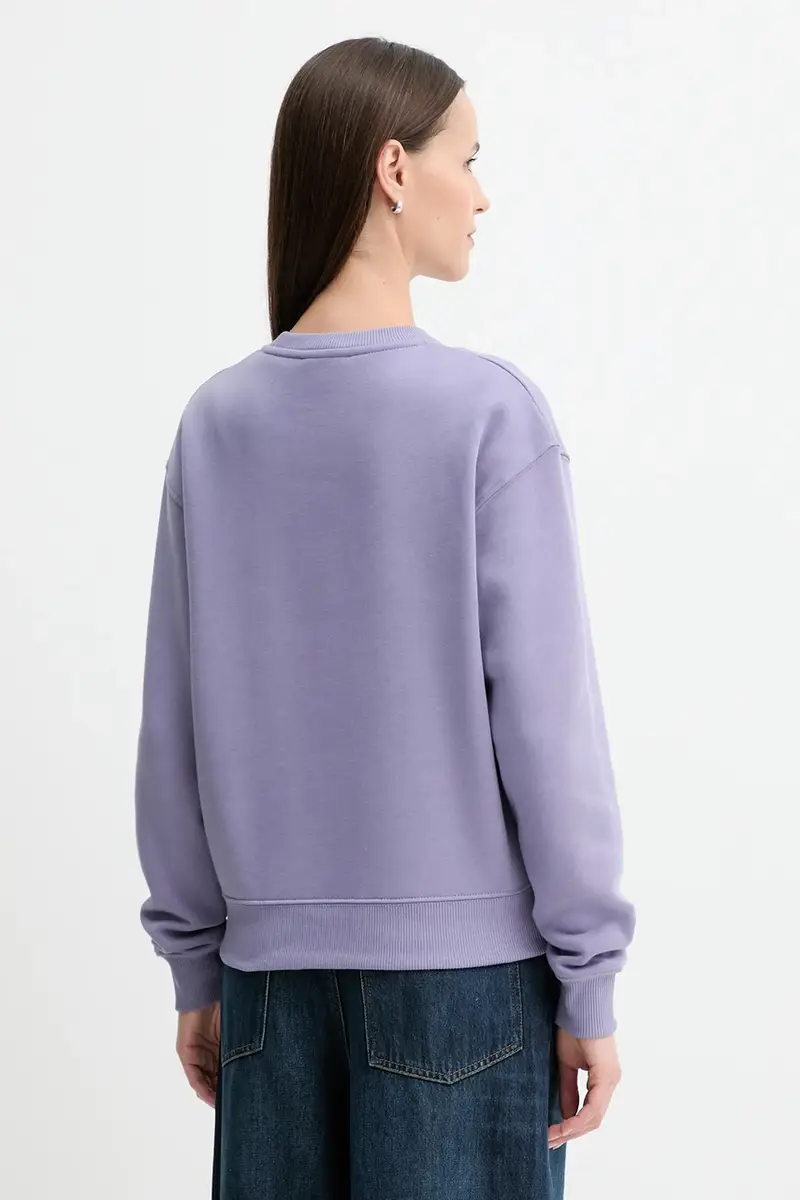 felpa donna colore blu WW0WW39791 Violetto miniatura 3