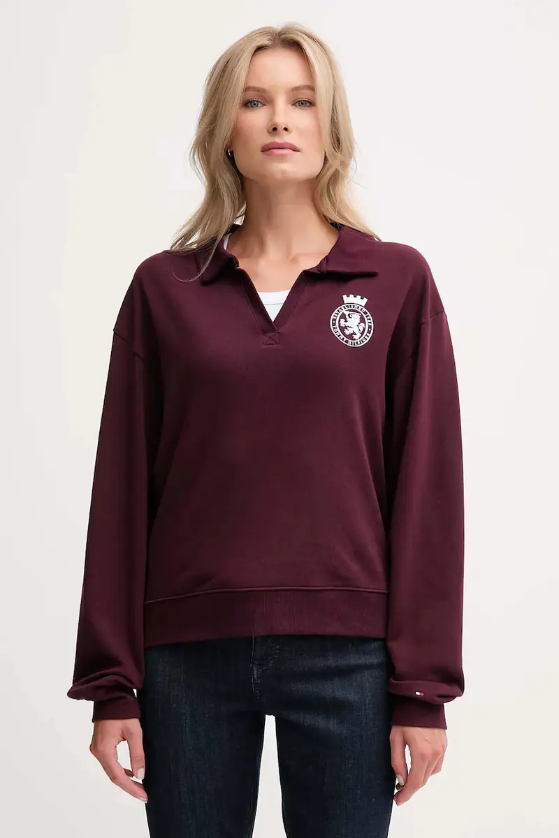 felpa donna colore granata con applicazione UW0UW06078