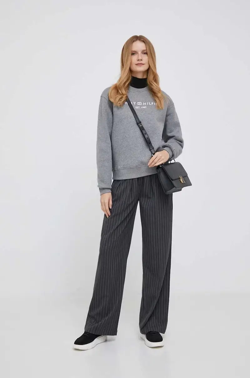 felpa donna colore grigio WW0WW39791 miniatura 2