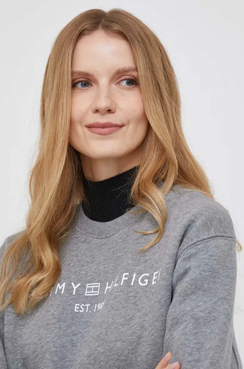 felpa donna colore grigio WW0WW39791 miniatura 4