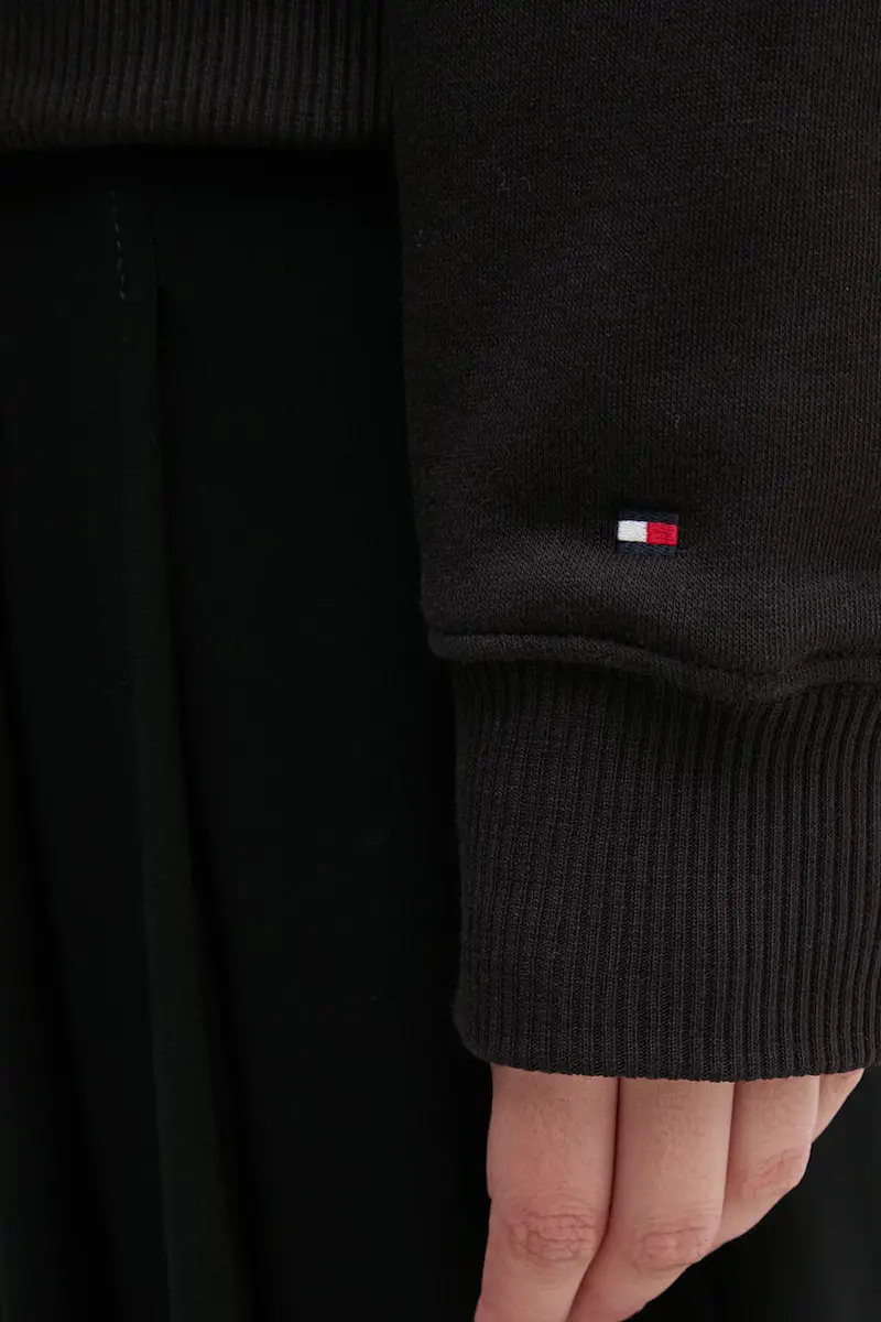 felpa donna colore nero con cappuccio con applicazione WW0WW43598 miniatura 5