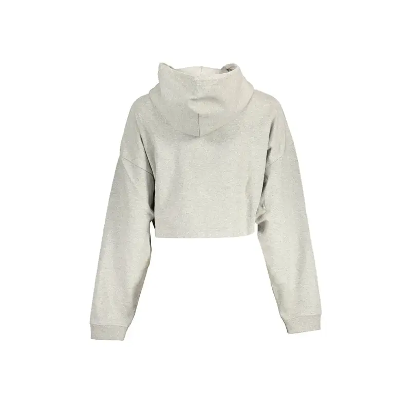 Felpa Donna Grigia Cappuccio Ricamo Stampa Logo Grigio miniatura 2