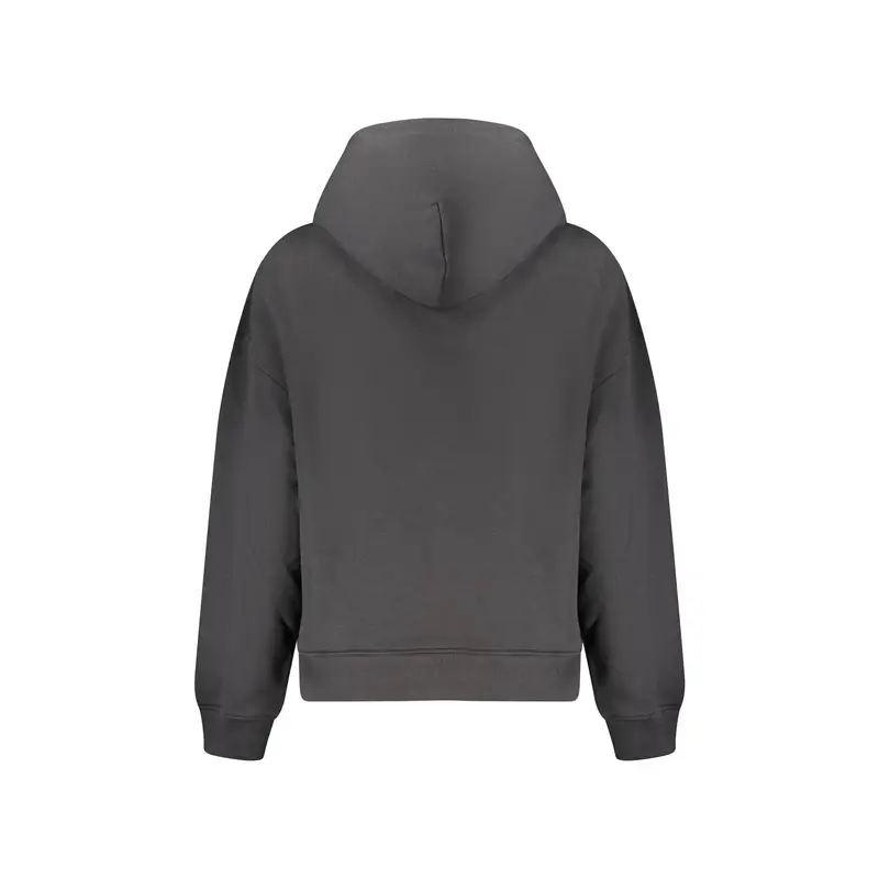 Felpa Donna Nera Cappuccio Felpata Ricamo Logo Nero miniatura 2