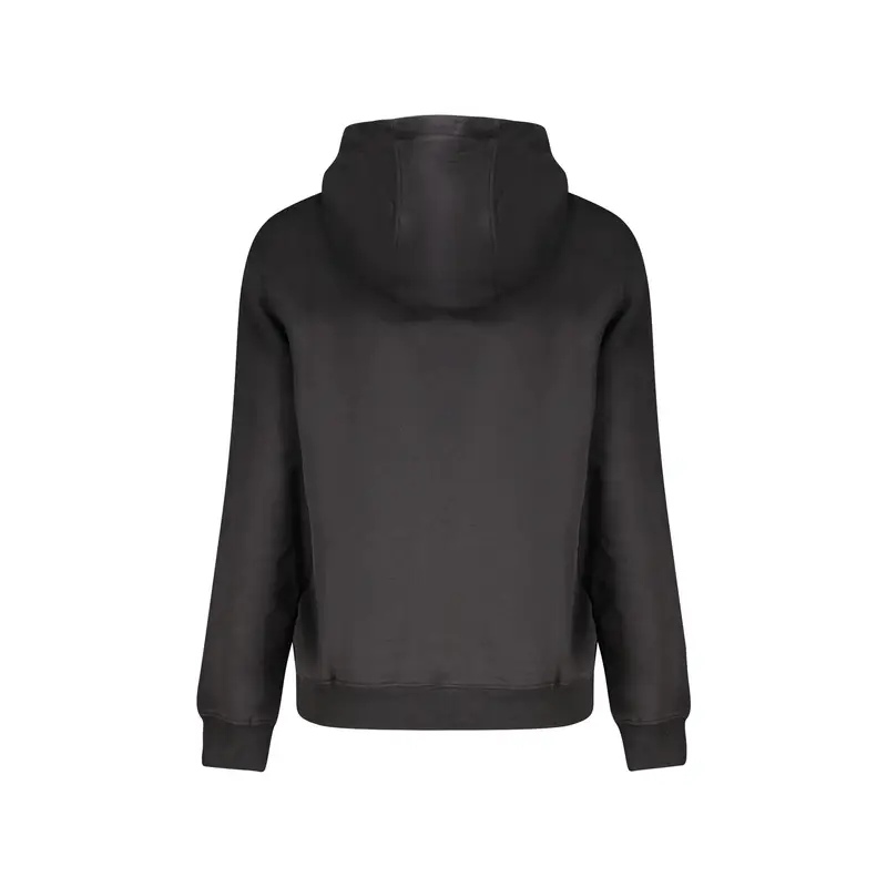 Felpa Donna Nera Cappuccio Felpata Stampa Logo Nero miniatura 2