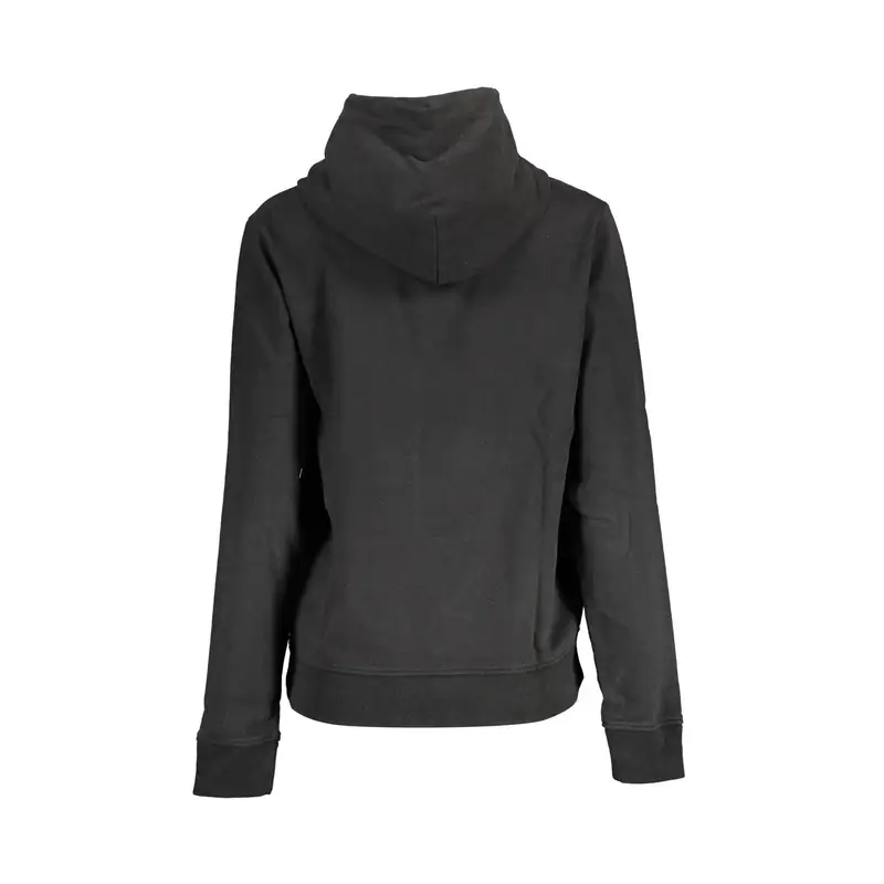 Felpa Donna Nera Cappuccio Stampa Ricamo Logo Nero miniatura 2