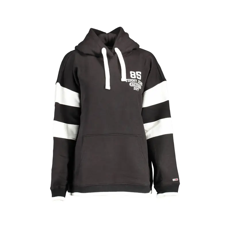 Felpa Donna Nera Cappuccio Tascone Logo Nero